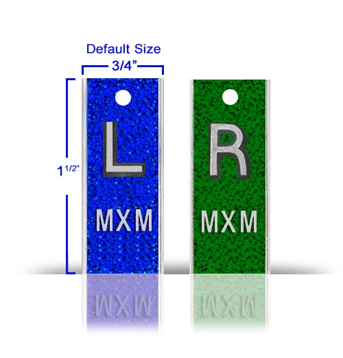 Aluminum Elite Style Lead X Ray Markers, Mix & Match Glitter Color